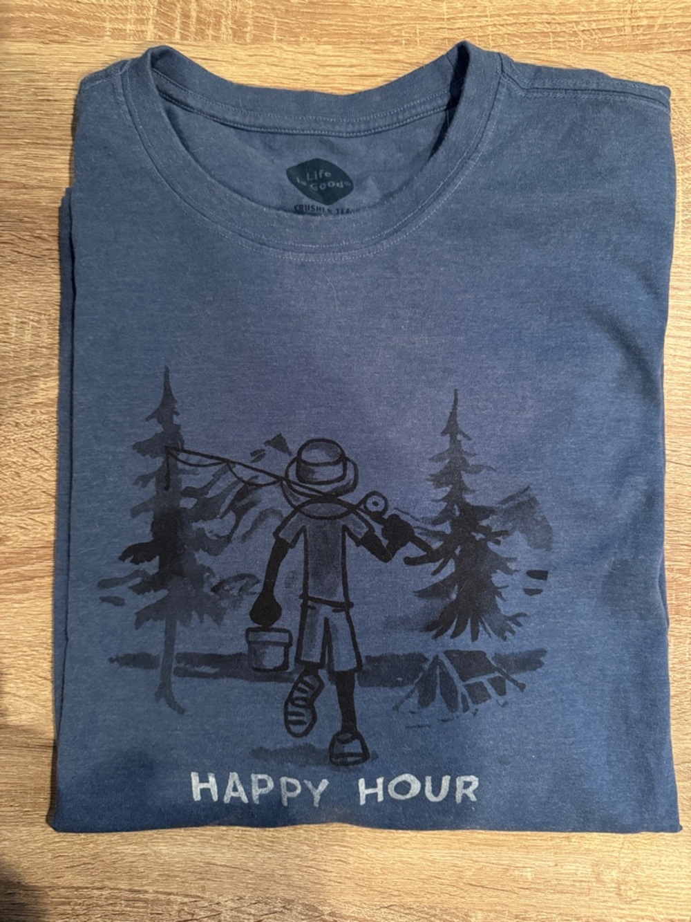 Life Is Good Navy Blue Long Sleeve 'Happy Hour' Graphic T-Shirt